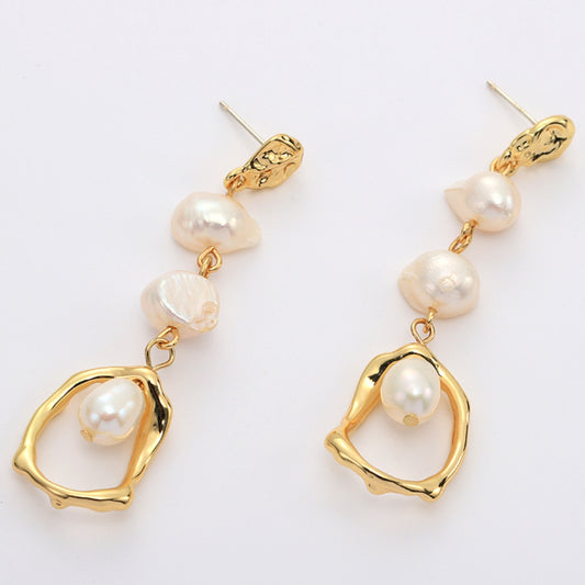 Elegant Gold-Plated Freshwater Pearl Earrings