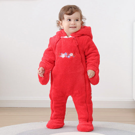 Winter Thickening Baby Romper for Outdoor Adventures