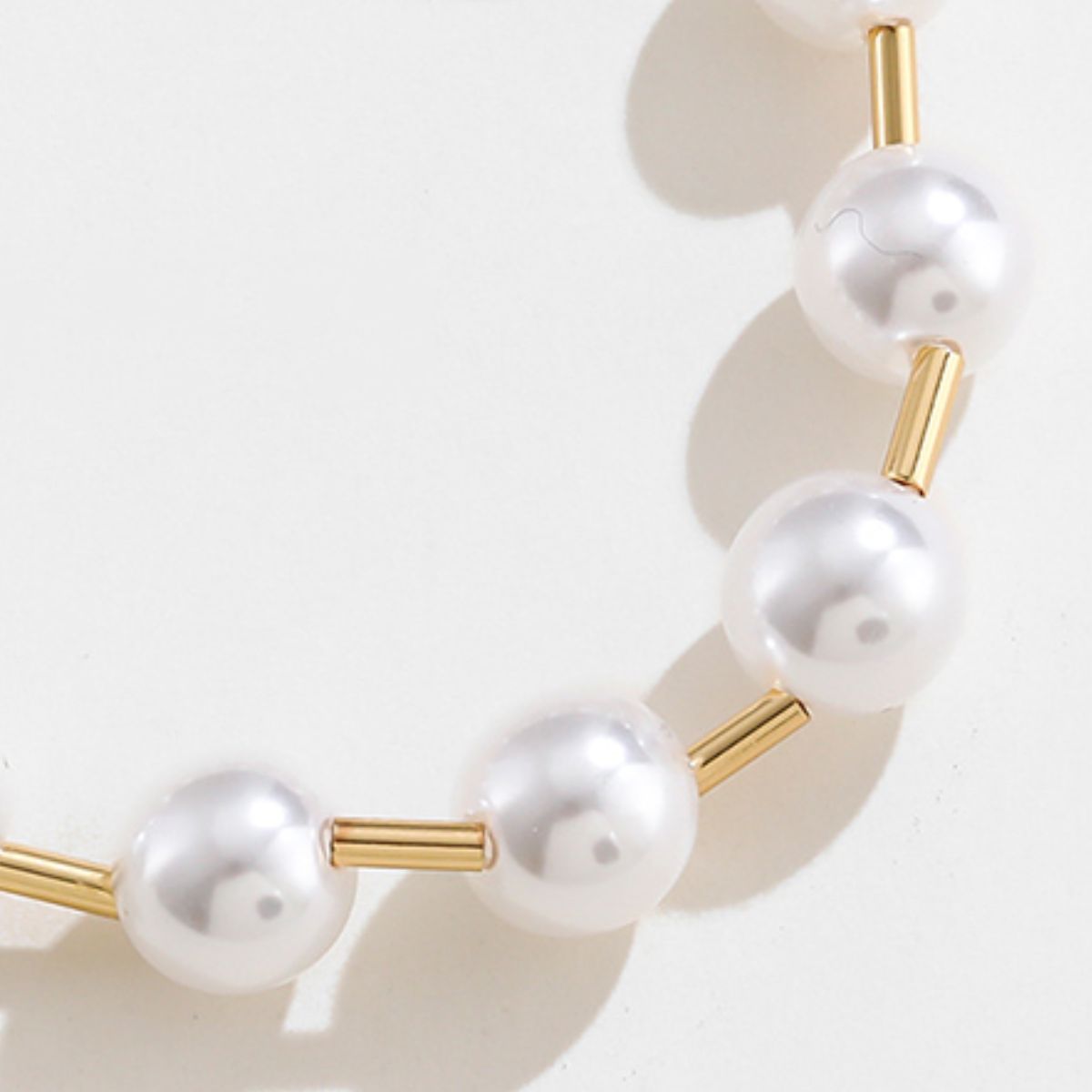 Glamorous Gold-Plated Pearl Copper Bracelet