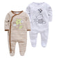 Cream Color With White Strips and Printed White Color Baby onesies