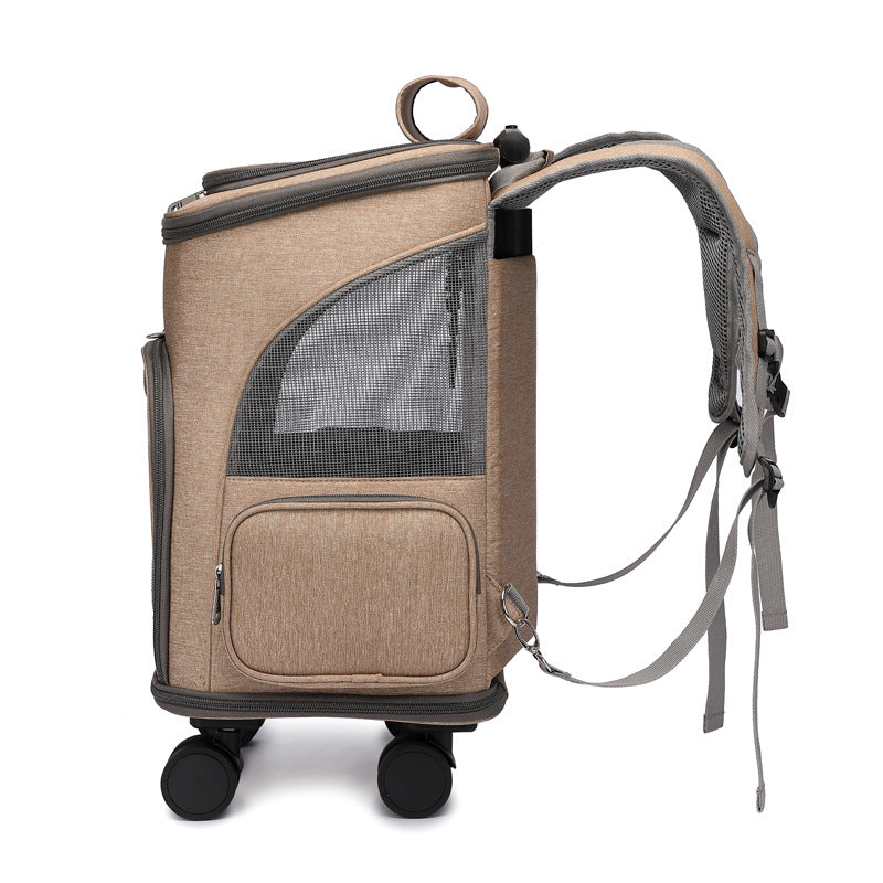 Foldable Trolley Pet Backpack: Ideal for Traveling with Cats