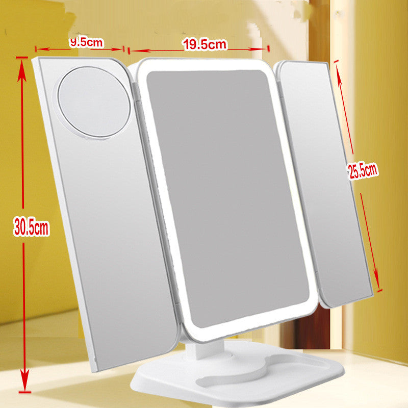 Trifold Vanity Mirror with 68 LED Lights for Perfect Lighting