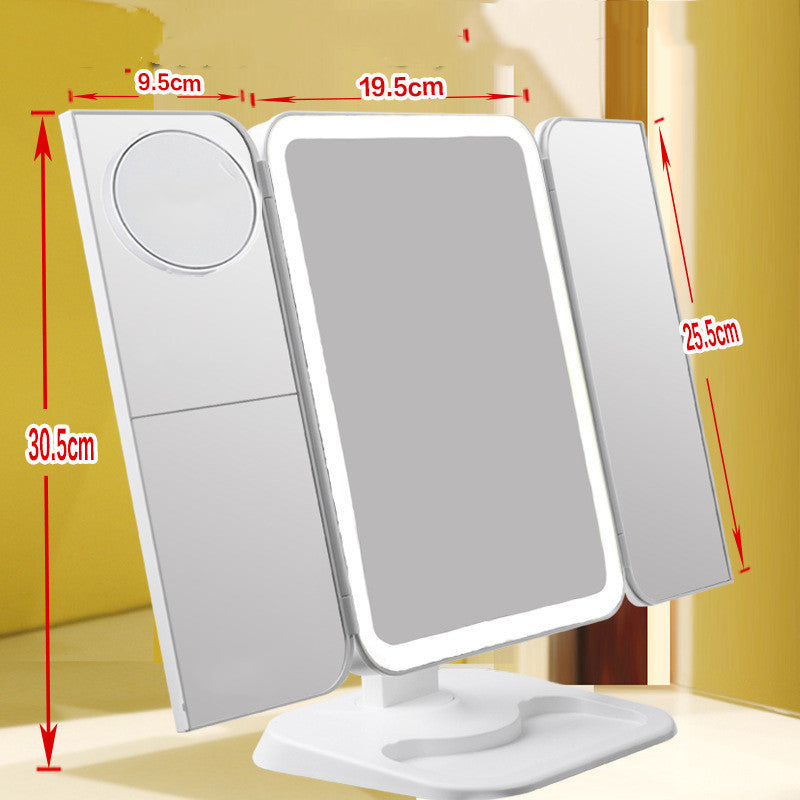 Illuminate Your Reflection with the Trifold Makeup Mirror's 68 LED Lights