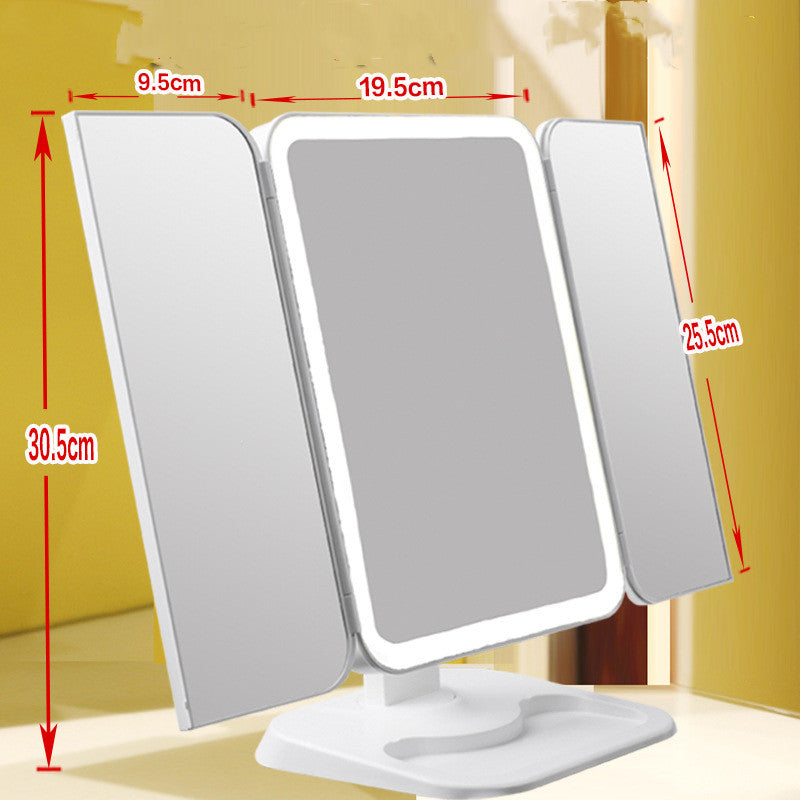 Illuminate Your Beauty: Trifold Makeup Mirror with 68 LEDs