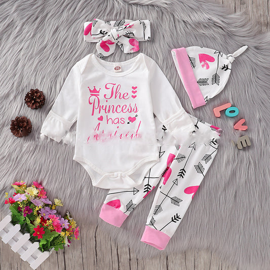 Four-Piece Printed Cotton Letters For Infants