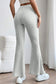 Plain White Color  Bae Full Size Ribbed High Waist Flare Pants For Women
