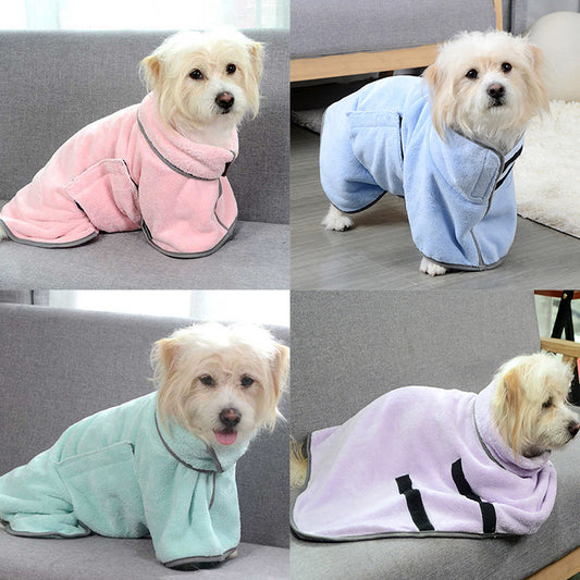 Quick-Drying Pet Absorbent Towel: Dog Bathrobe Edition