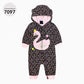 Black Color One-piece Zipper Hooded Sweater For Children