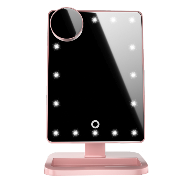 Touch Screen Makeup Mirror with Built-in Bluetooth Speaker and 20 LED Lights