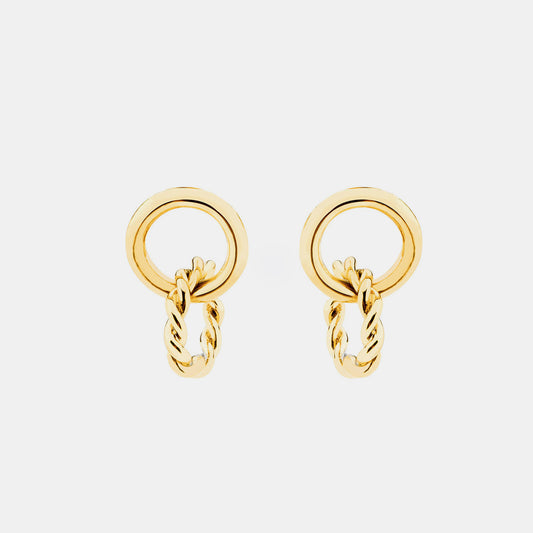Chic Double-Hoop Earrings in Copper