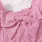 Children's outfit with bow detail top and belted shorts