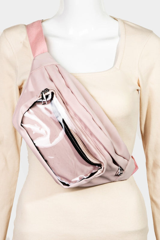Light Pink Color Adjustable Strap Sling Bag