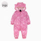 Pink Color One-piece Zipper Hooded Sweater For Children