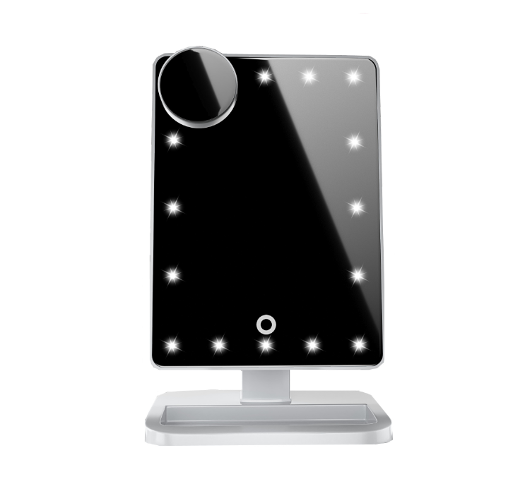 Bluetooth-Enabled Touch Screen Makeup Mirror with 20 LED Light Settings