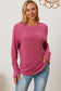 Stylish  Full Size Ribbed Thumbhole Sleeve T-Shirt For Women