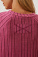 Fancy Pink Color  Ribbed Thumbhole Sleeve T-Shirt