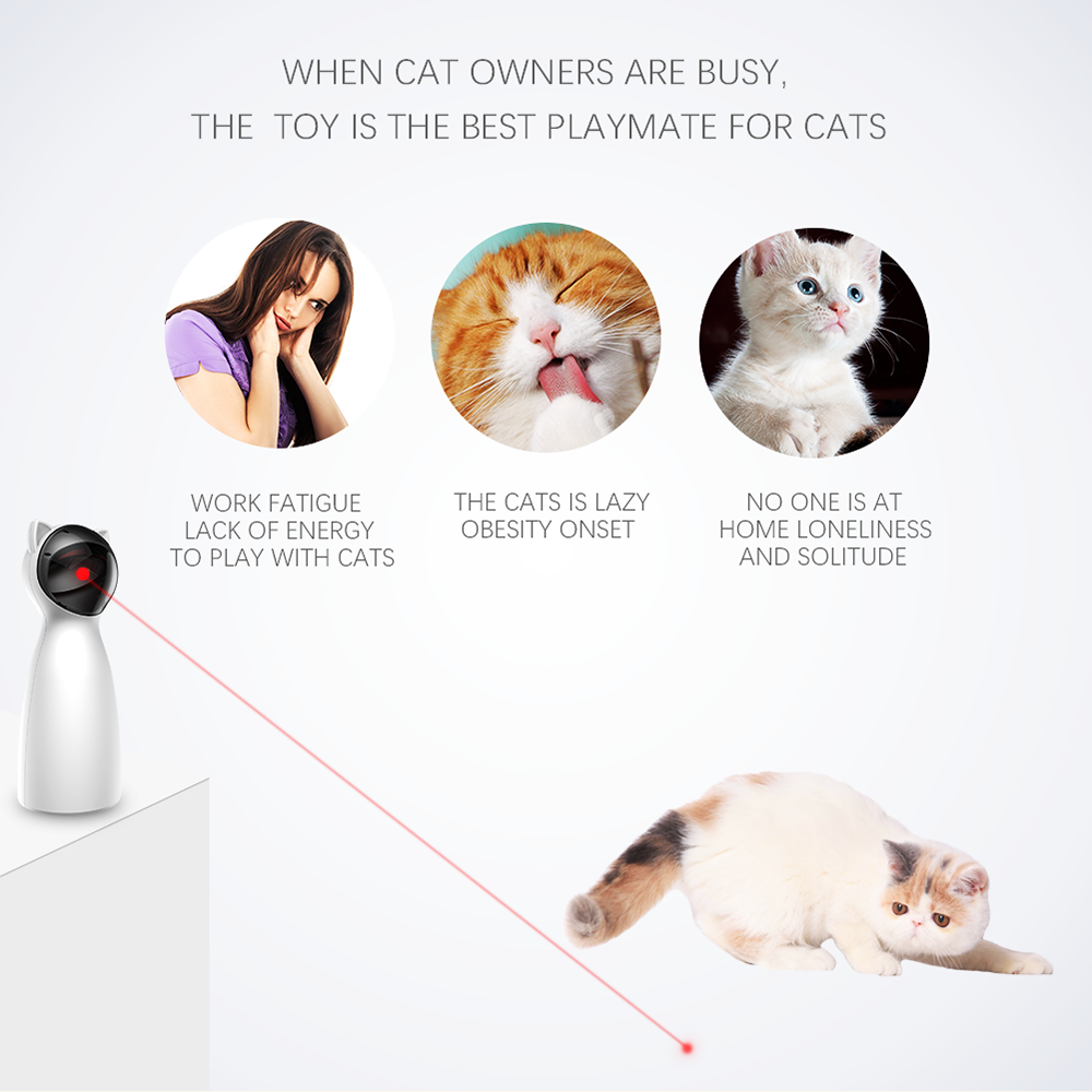  LED Laser Funny Toy Smart Automatic Cat Exercise Training Entertaining Toy