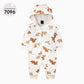 White Color One-piece Zipper Hooded Sweater For Children