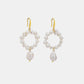 Elegant Gold-Plated Mother-of-Pearl Dangle Earrings