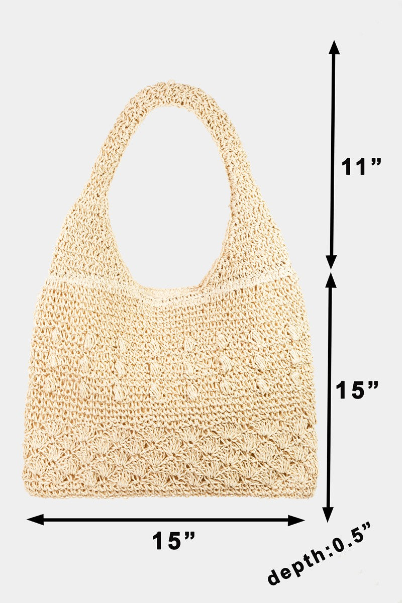 Textured Design Braided Tote Bag