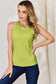 Olive Green Color Full Size Round Neck Slim Tank