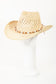 Fame Cowrie Shell Beaded String Straw Hat