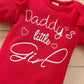 Red Color Clothing Baby Girl Long-sleeved Alphabet Romper Suit