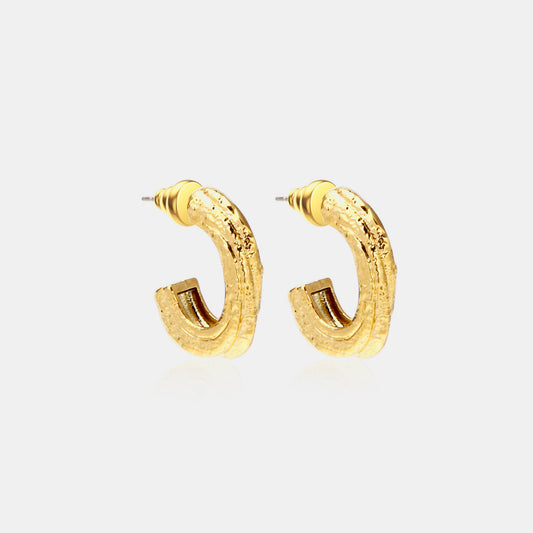 Elegant Gold-Plated C-Hoop Earrings