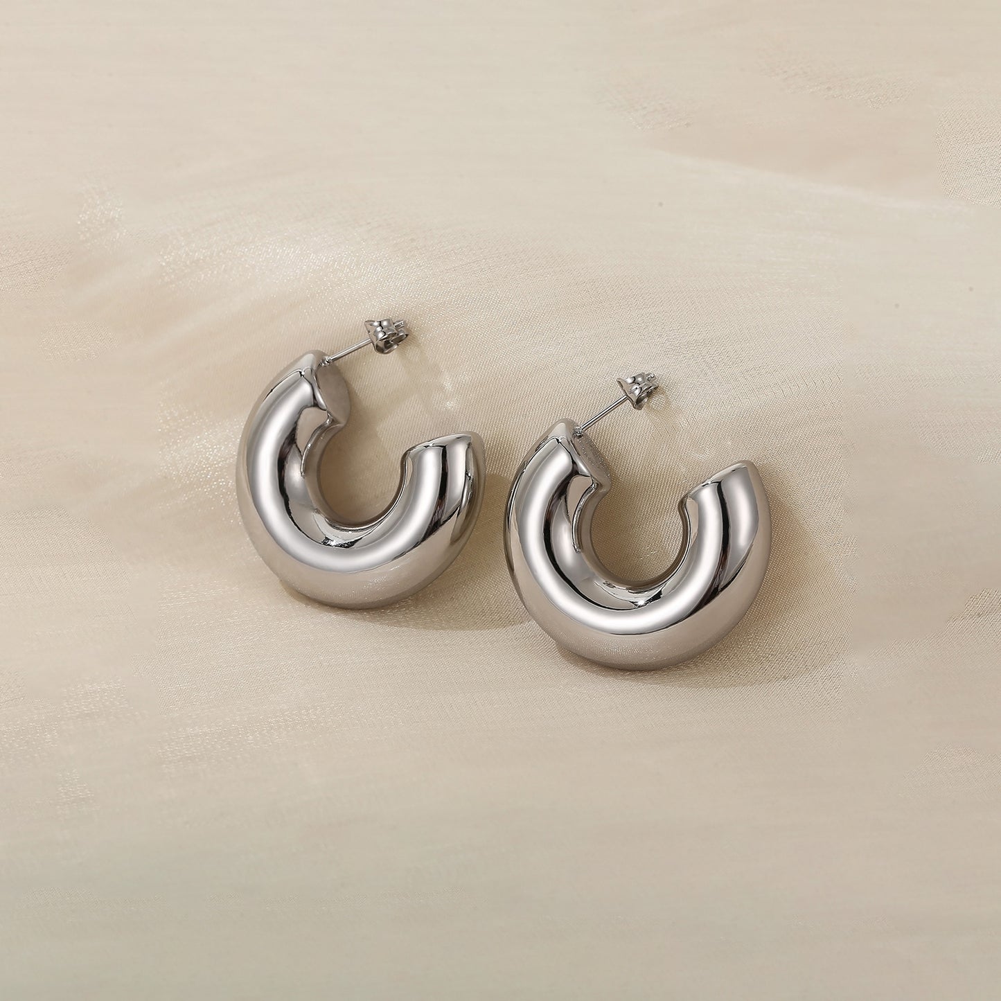 Versatile Stainless Steel C-Hoop Earrings