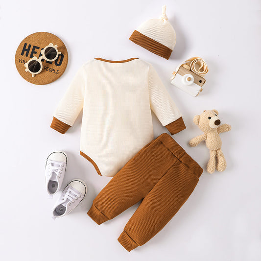 Playful Bear Round Neck Bodysuit and Joggers Combo