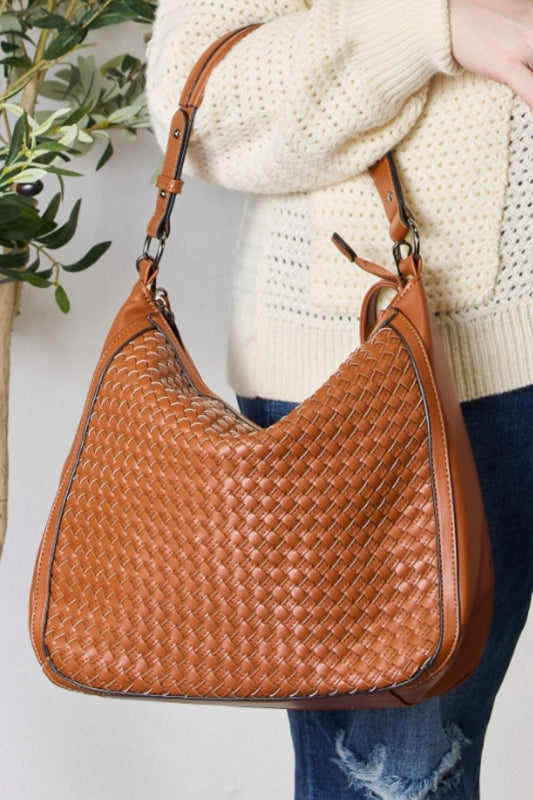 Stylish SHOMICO Weaved Vegan Leather Handbag