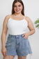 White Color Full Size Round Neck Slim Cami For Women