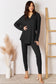 Black Color Long Sleeve Top and Pants Set