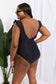 Marina West Swim black seashell ruffle sleeve swimsuit