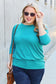 Fancy Blue Color Round Neck Batwing Sleeve Blouse