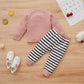 Cheerful Hooded Cotton Sweater and Trousers Suit