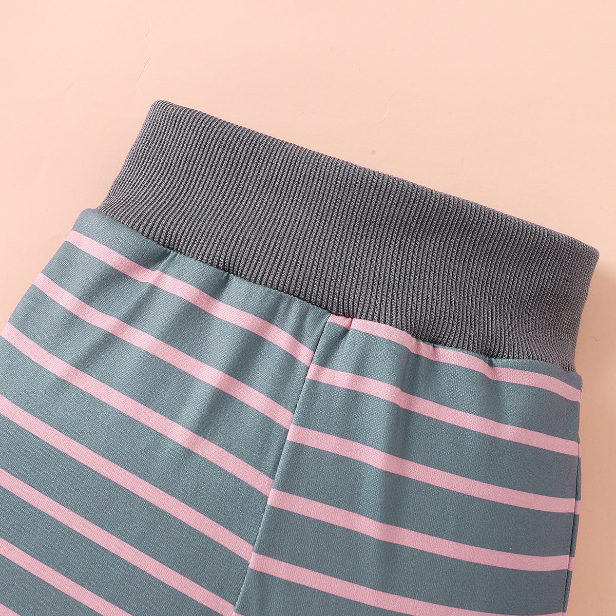 Sleeve Tee and Stripe Pants Set
