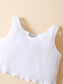 Sweet Ribbed Notched Tank and Bow Detail Shorts Ensemble for Girls