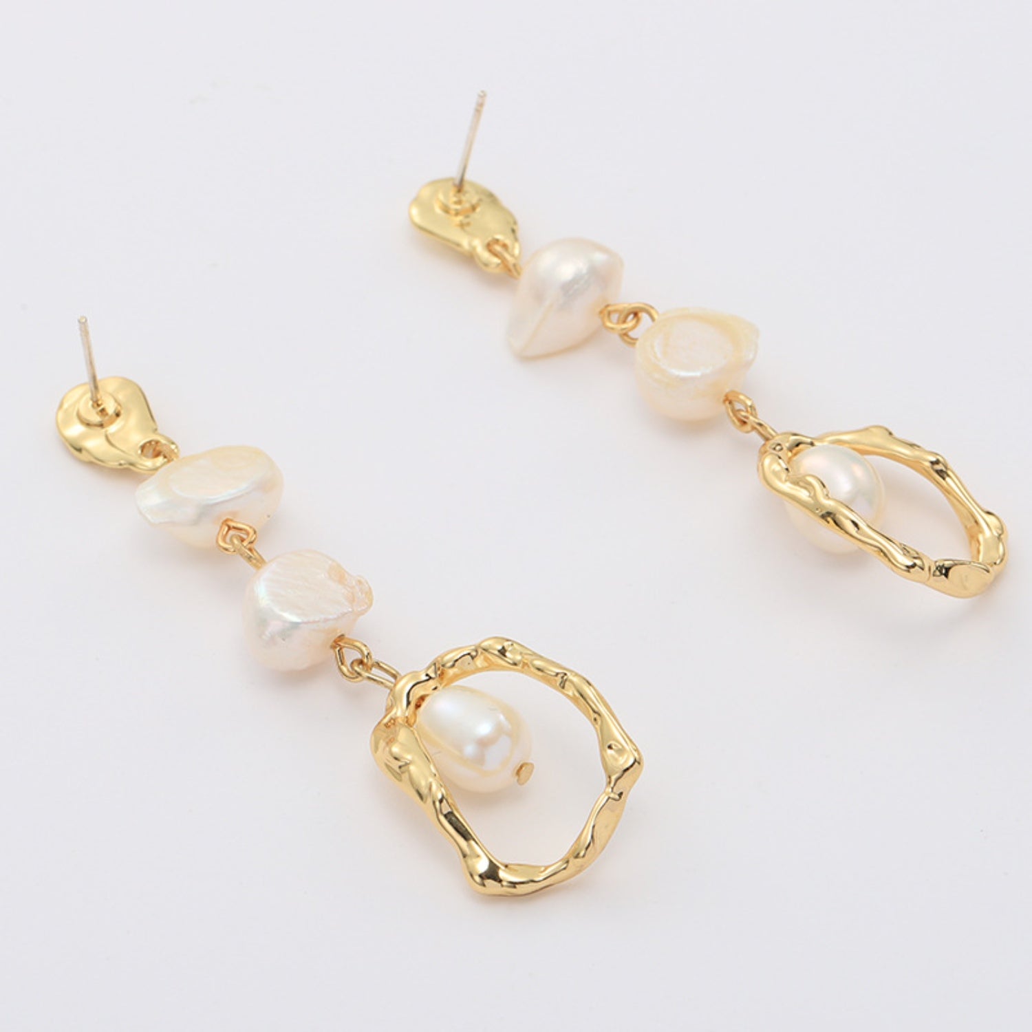 Chic Gold-Plated Freshwater Pearl Earrings