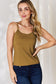Camel Yellow Color  Full Size Round Neck Slim Cami
