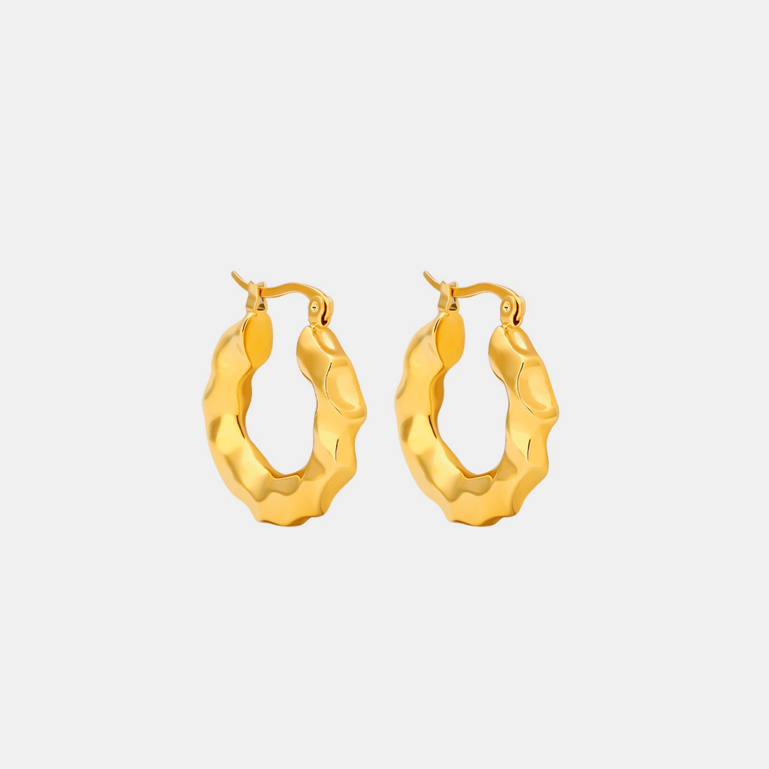 Fashionable Gold-Plated Huggie Earrings