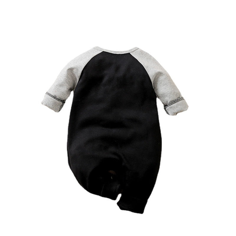 Grey and Black Color Love Parents Baby Jumpsuit Clothing Rompe