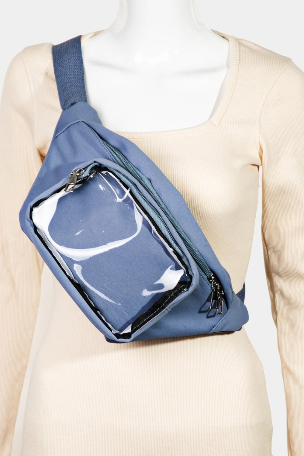 Light Blue Color Adjustable Strap Sling Bag