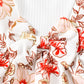 Stylish White Color Floral Bow Detail Dress