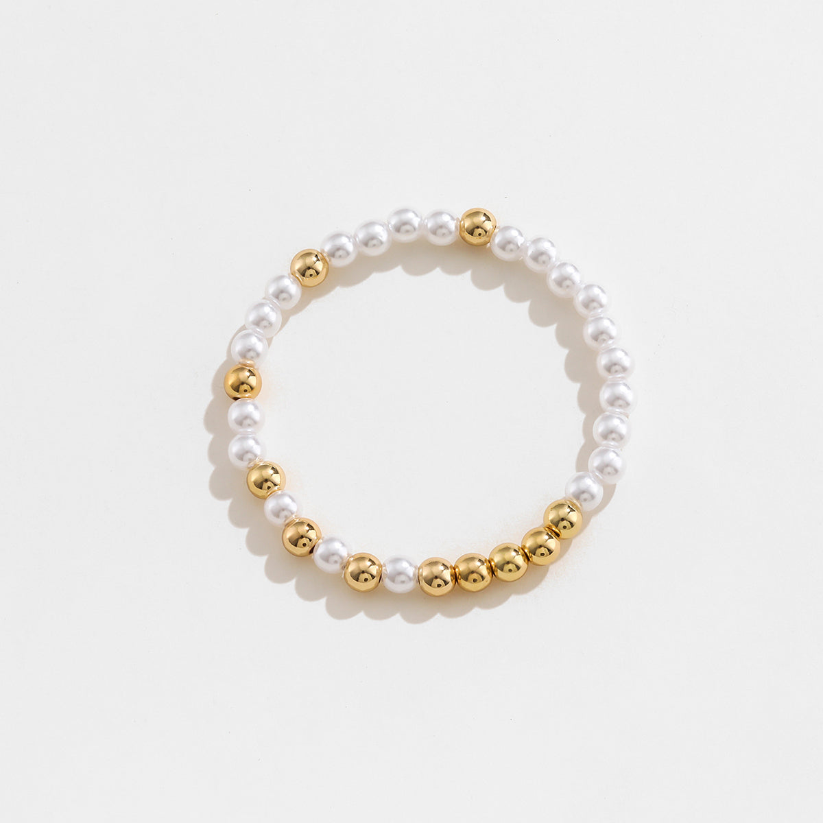 Fashionable Gold-Plated Pearl Copper Bracelet