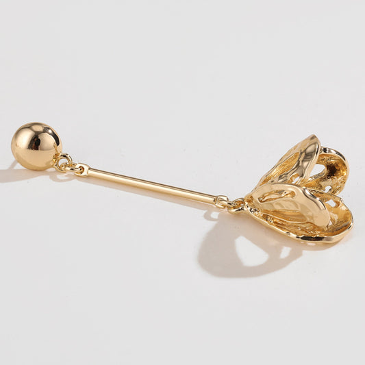Elegant Gold-Plated Flower Dangle Earrings